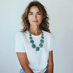 Kate Spade Omega Blue Necklace Bauble Box Statement Faceted Reversible Gold New